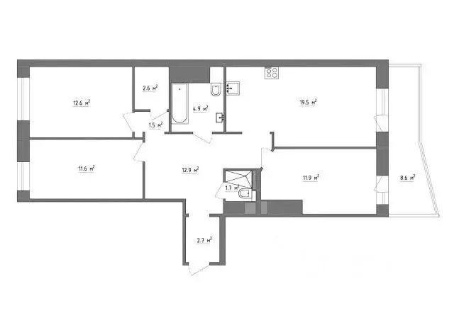 3-комнатная квартира: Санкт-Петербург, Пулковская улица, 10к2 (82 м) - Фото 1