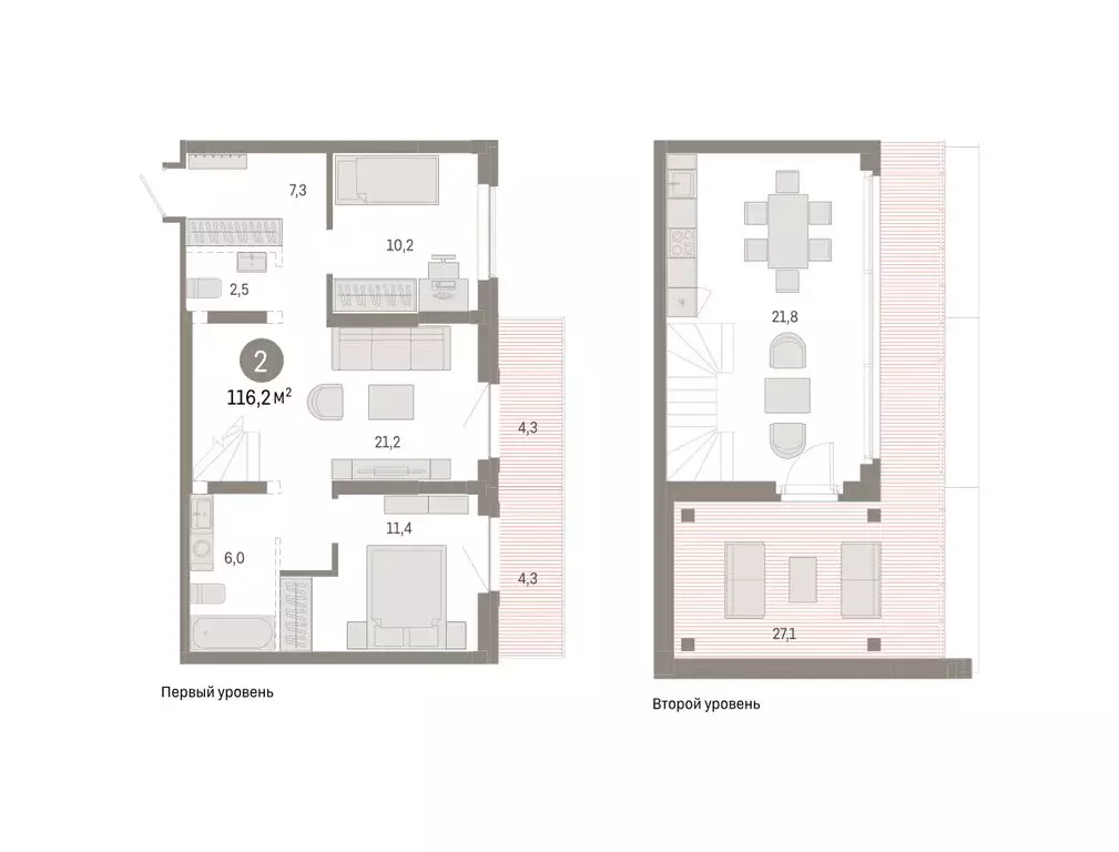 2-комнатная квартира: Омск, Кировский округ (116.16 м) - Фото 2