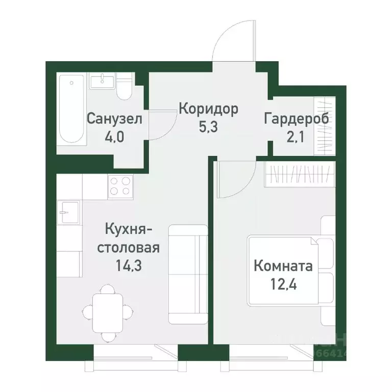 1-к кв. Челябинская область, Челябинский городской округ, пос. ... - Фото 0