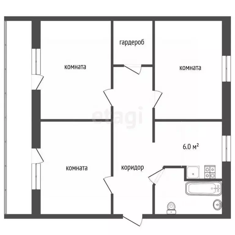 3-к кв. Краснодарский край, Геленджик ул. Островского, 122а (62.0 м) - Фото 1