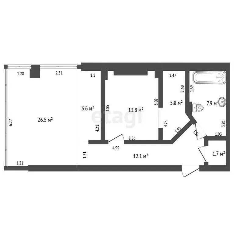 2-комнатная квартира: Пермь, улица Окулова, 18 (74.4 м) - Фото 1