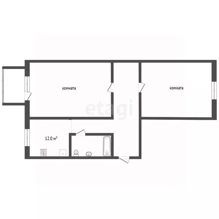 2-к кв. Хабаровский край, Хабаровск ул. Рабочий городок, 4А (59.0 м) - Фото 1