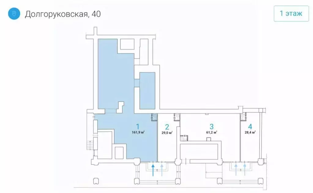 Помещение свободного назначения в Москва Долгоруковская ул., 40 (162 ... - Фото 2