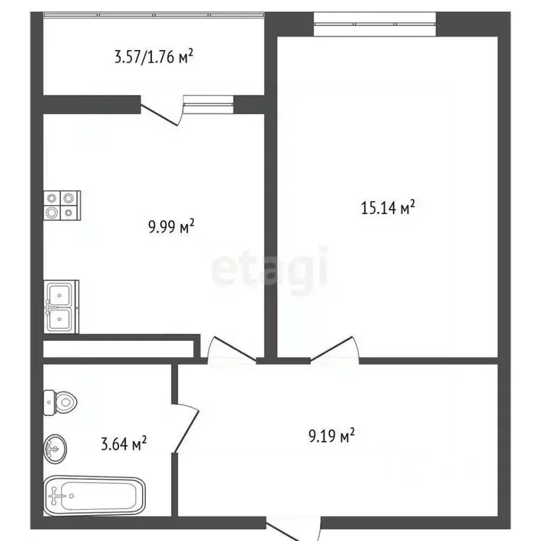 1-к кв. Краснодарский край, Анапа Владимирская ул., 55В (38.5 м) - Фото 2