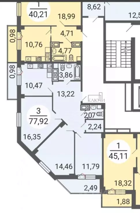 3-к кв. Челябинская область, Магнитогорск просп. Ленина, 114 (78.0 м) - Фото 2