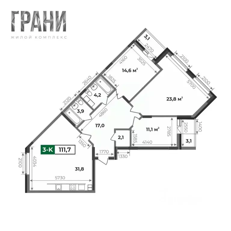 3-к кв. Владимирская область, Ковров Комсомольская ул., 1А (111.7 м) - Фото 0