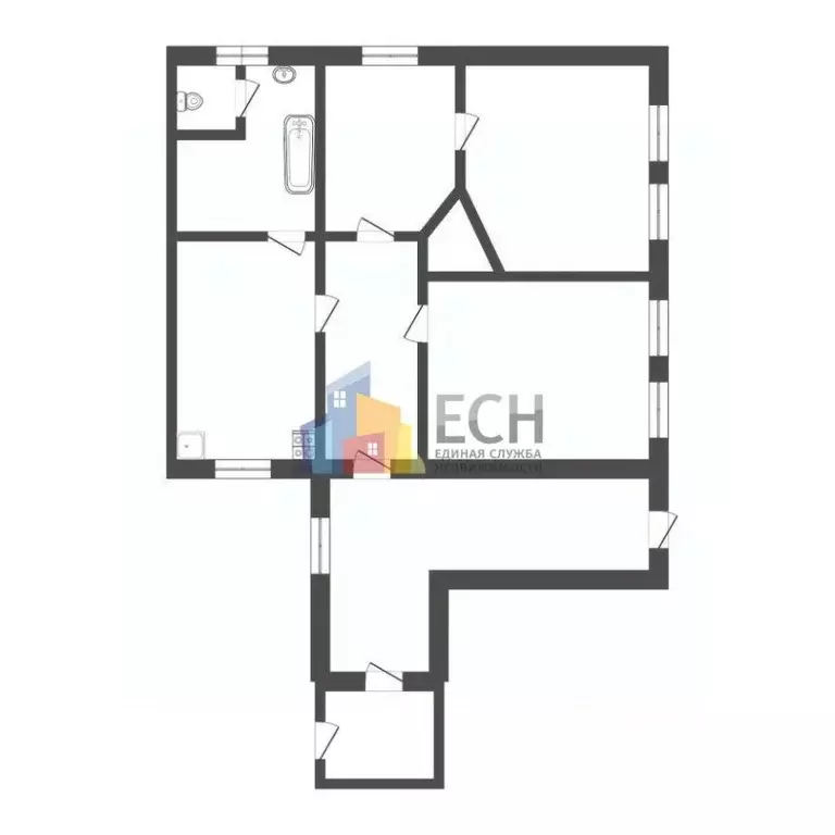 3-к кв. Тульская область, Тула ул. Фридриха Энгельса, 77 (90.4 м) - Фото 1