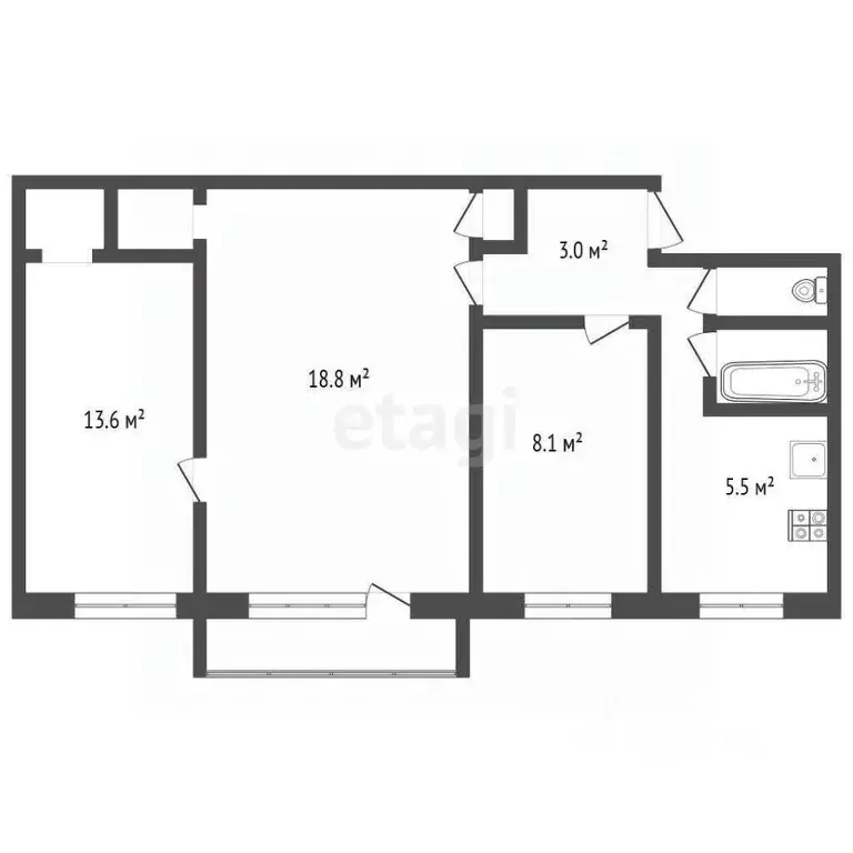 3-к кв. Московская область, Химки просп. Мира, 5 (55.1 м) - Фото 1