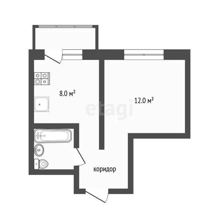 1-комнатная квартира: Самара, Средне-Садовая улица, 64 (28.8 м) - Фото 1