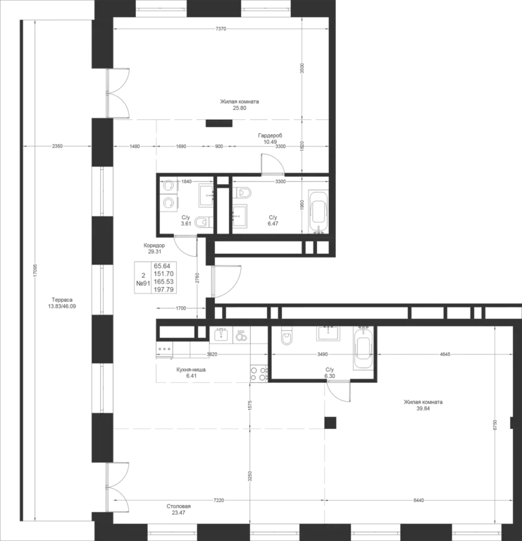 2-к квартира, 165.53 м - Фото 1