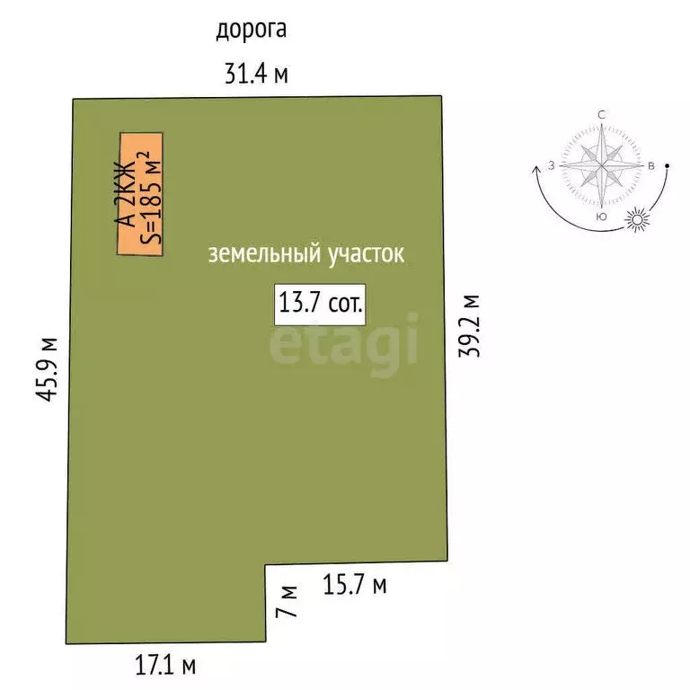 Дом в деревня Патрушева, Сибирская улица (185 м) - Фото 1