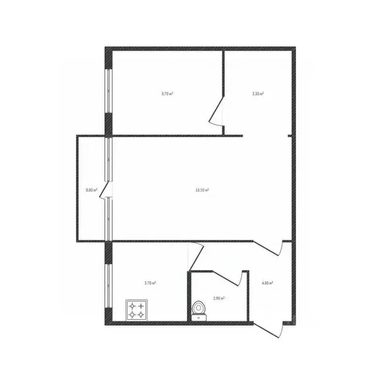 2-к кв. Брянская область, Брянск Дятьковская ул., 113 (45.9 м) - Фото 1
