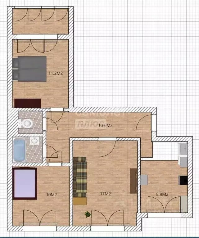3-к кв. Алтайский край, Бийск пер. Николая Гастелло, 6 (63.0 м) - Фото 1