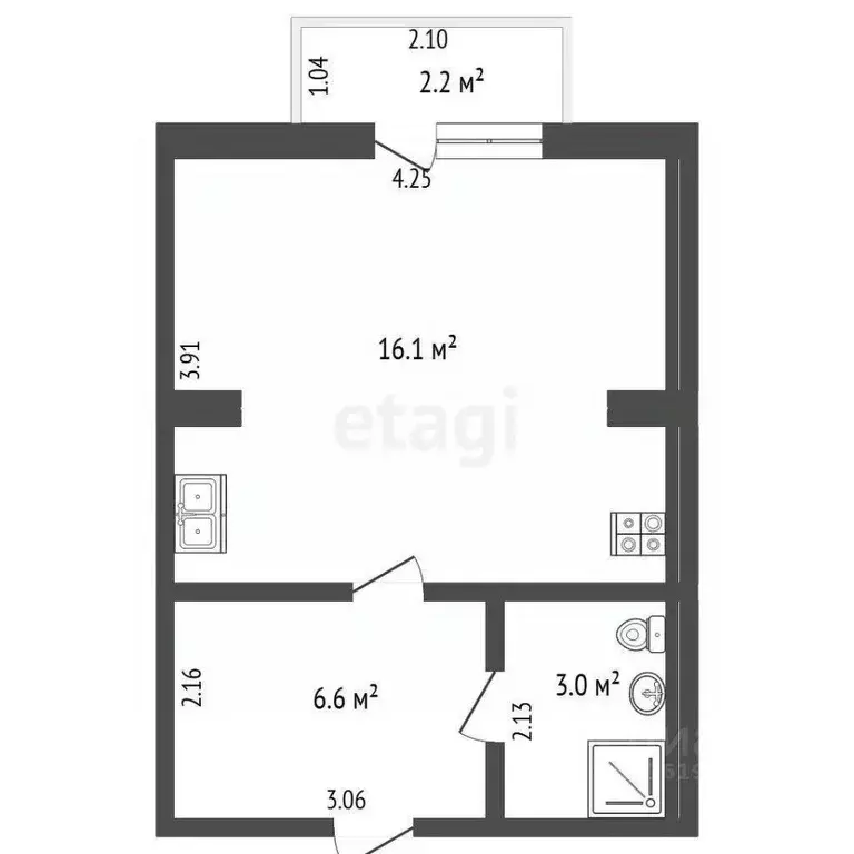 Студия Саха (Якутия), Якутск ул. Билибина, 17/3 (34.0 м) - Фото 2