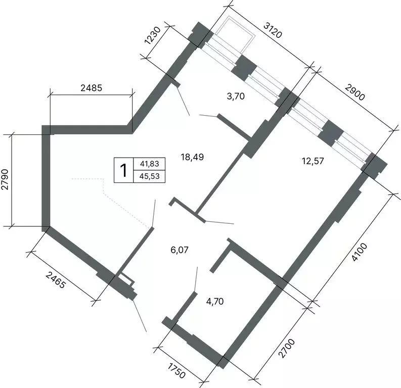 1-комнатная квартира: Екатеринбург, улица Мира, 47/6 (45.4 м) - Фото 1