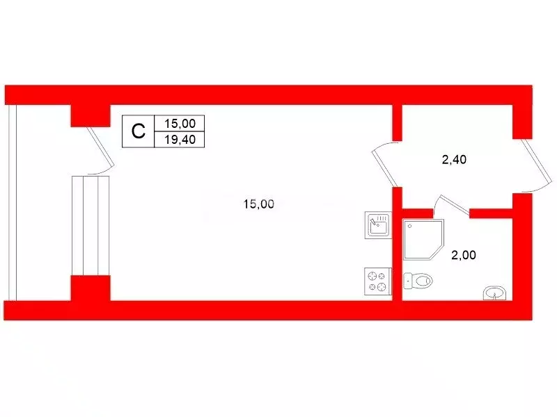 Квартира-студия: Санкт-Петербург, Кубинская улица, 82к3с1 (19 м) - Фото 1