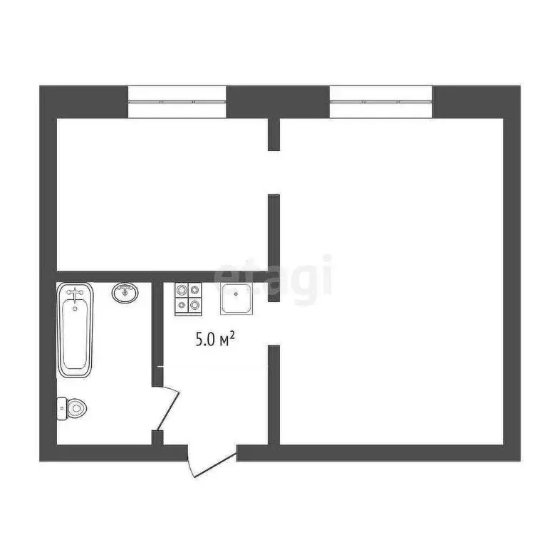 2-комнатная квартира: Тюмень, улица Червишевский Тракт, 68А (25.6 м) - Фото 1