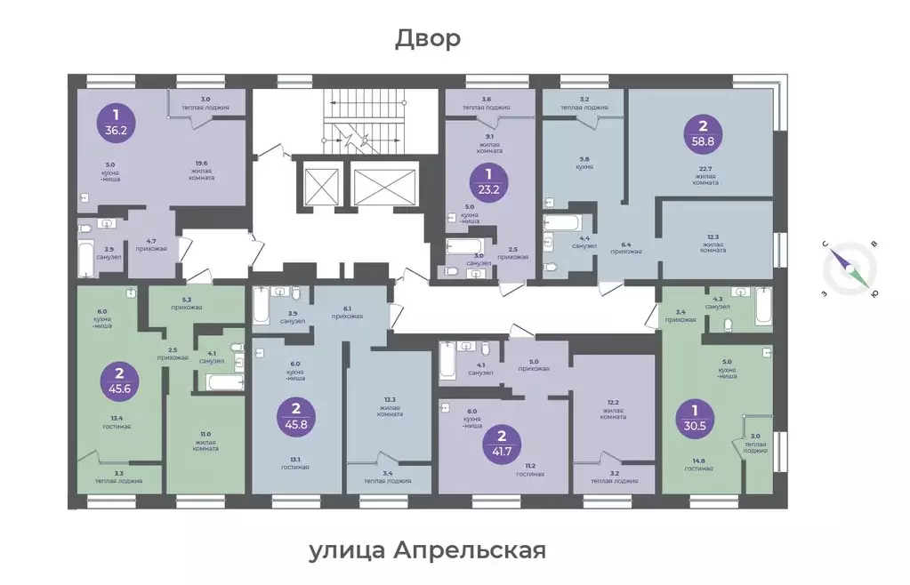 1-к кв. Красноярский край, Красноярск ул. Апрельская, 9 (36.0 м) - Фото 1