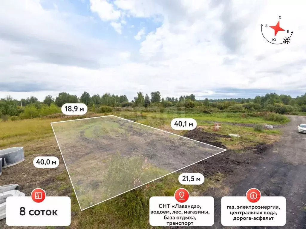 Участок в Тюменская область, Тюмень  (8.0 сот.) - Фото 1