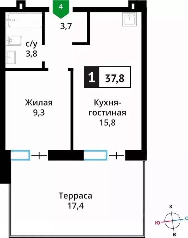1-к кв. Московская область, Красногорск городской округ, д. Аристово ... - Фото 0