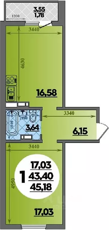 1-к кв. Краснодарский край, Крымск Надежда мкр,  (45.18 м) - Фото 1