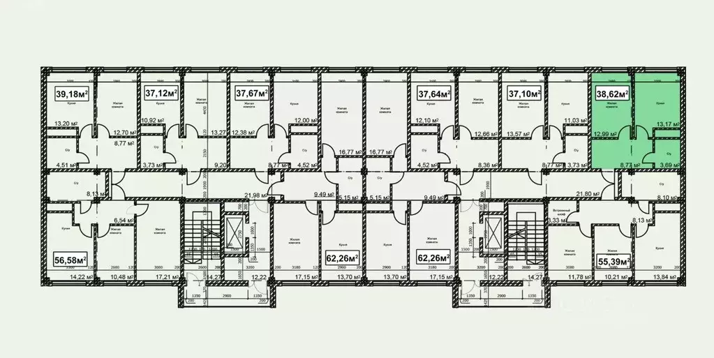 1-к кв. Ставропольский край, Ессентуки ул. Благодатная, 22к2 (38.62 м) - Фото 1