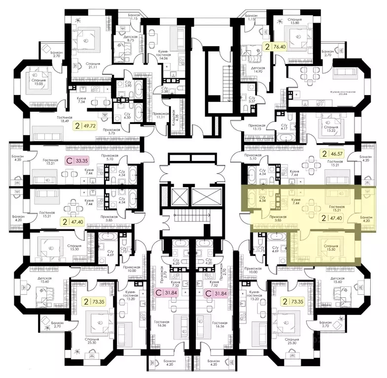 1-к кв. Тверская область, Тверь Урбан Парк жилой комплекс (47.4 м) - Фото 2