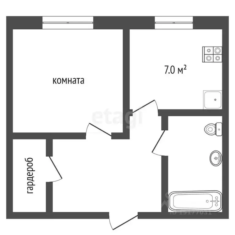 1-к кв. Ямало-Ненецкий АО, Новый Уренгой ул. Нефтяников, 14 (39.8 м) - Фото 1