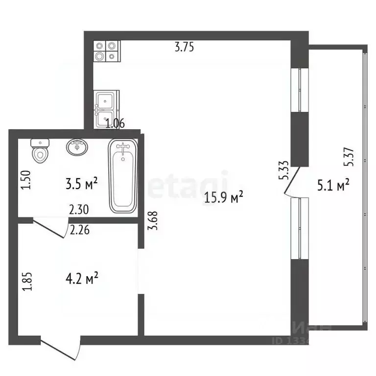 Студия Ульяновская область, Ульяновск ул. Карла Маркса, 63 (23.6 м) - Фото 2