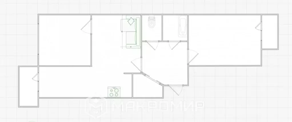 2-к кв. Ханты-Мансийский АО, Сургут Университетская ул., 29 (58.1 м) - Фото 2