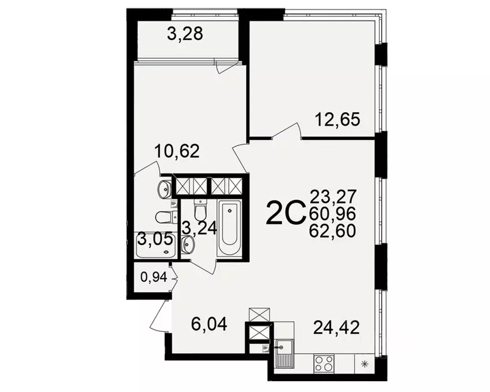 2-к кв. Рязанская область, Рязань ул. Ленинского Комсомола (60.96 м) - Фото 0