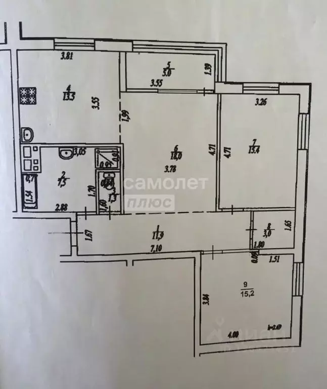 3-к кв. Башкортостан, Уфа Российская ул., 60 (85.8 м) - Фото 2