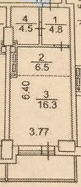 Студия Новосибирская область, Новосибирск Дачная ул., 5 (32.0 м) - Фото 2