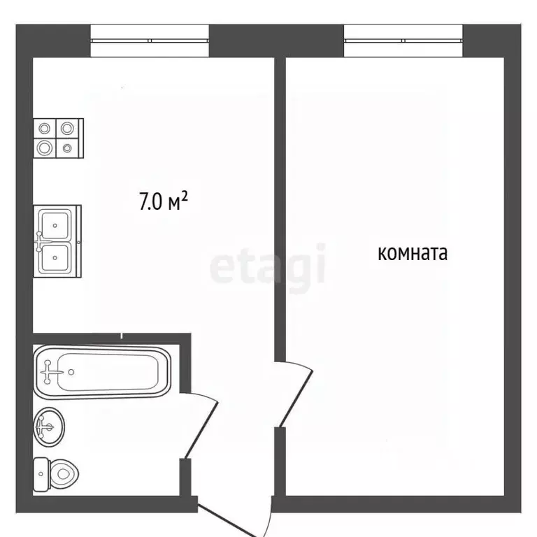 1-к кв. Тверская область, Кимры проезд Титова, 5 (32.2 м) - Фото 2