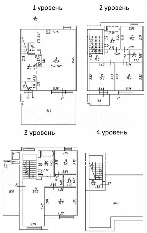 6-к. квартира, 176,9 м, 1/3 эт. - Фото 0