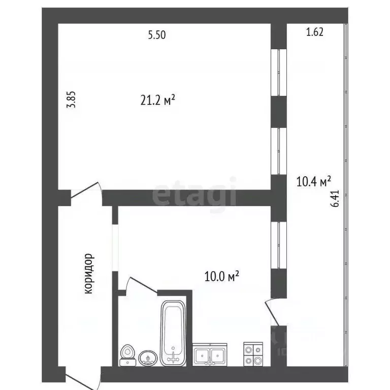 1-к кв. Севастополь ул. Матвея Воронина, 5 (54.5 м) - Фото 2