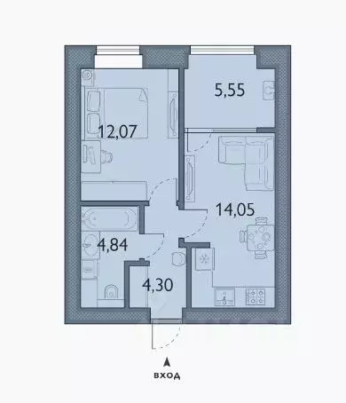 1-к кв. Брянская область, Брянский район, пос. Мичуринский, ... - Фото 0
