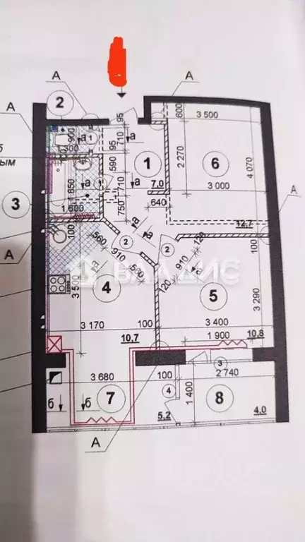 2-к кв. Белгородская область, Белгород ул. Лермонтова, 19А (54.2 м) - Фото 2