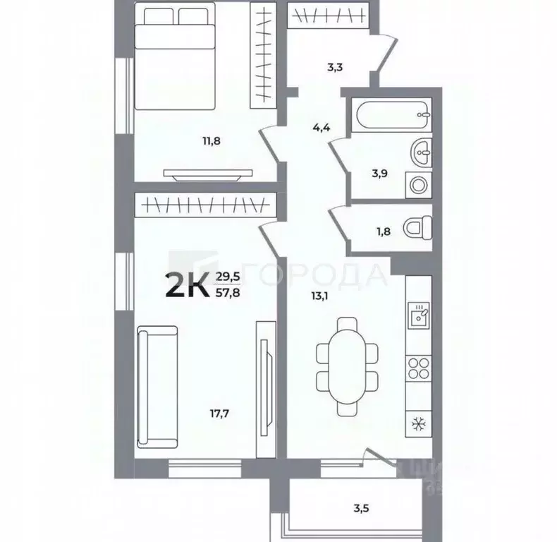 2-к кв. Новосибирская область, Новосибирск ул. Сибиряков-Гвардейцев, ... - Фото 1