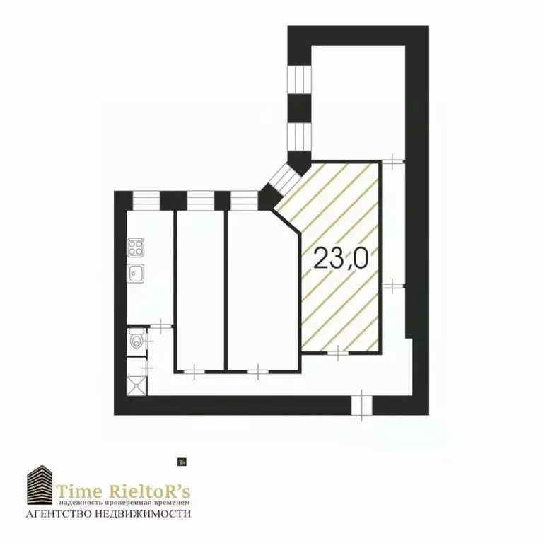 Комната Санкт-Петербург Чкаловский просп., 58 (23.0 м) - Фото 2