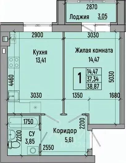1-к кв. Волгоградская область, Волгоград ул. Иссы Плиева, 6Б (38.87 м) - Фото 0