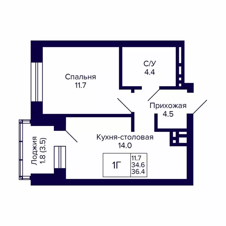 1-комнатная квартира: Новосибирск, 18-й Бронный переулок, 16 (36.4 м) - Фото 0