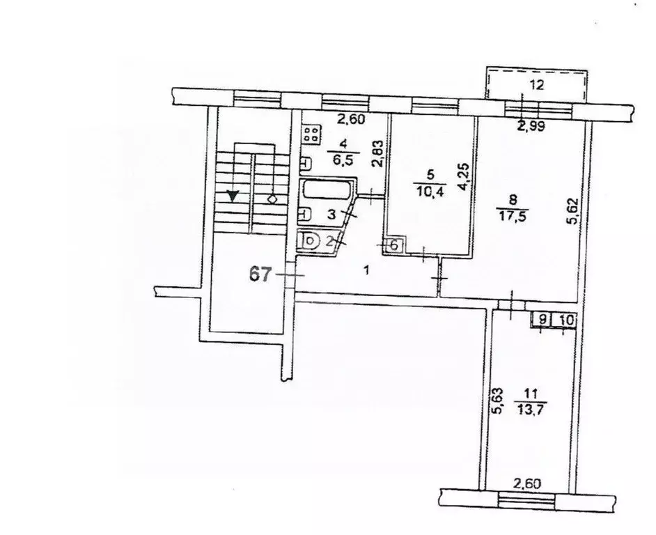 3-к кв. Челябинская область, Челябинск ул. Татьяничевой, 9А (59.1 м) - Фото 2