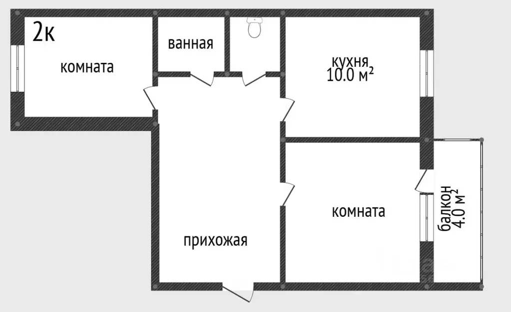 2-к кв. Тюменская область, Тюмень ул. Николая Ростовцева, 4 (57.6 м) - Фото 1