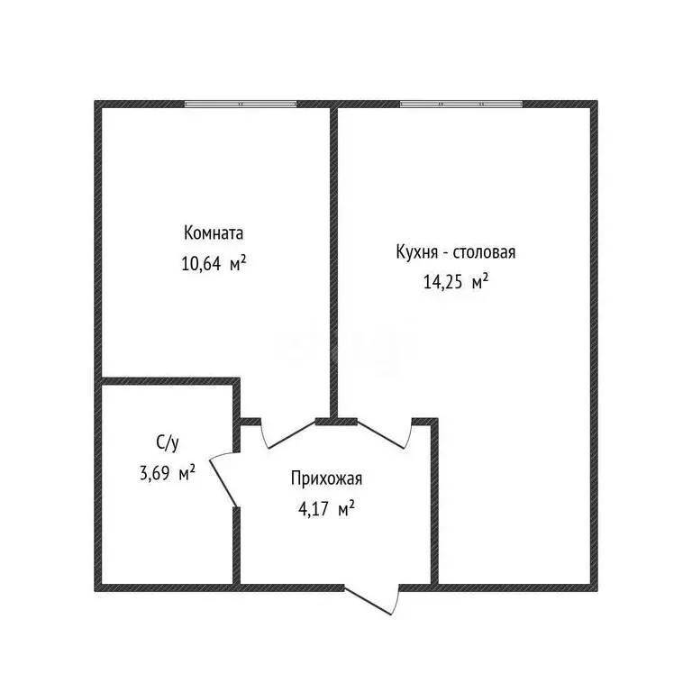 1-комнатная квартира: аул Новая Адыгея, Береговая улица, 1к8 (33.9 м) - Фото 1