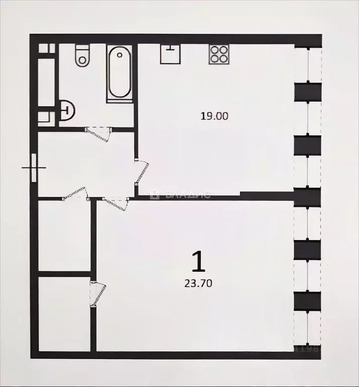 1-к кв. Москва ул. Светланова, 11к2 (59.2 м) - Фото 2