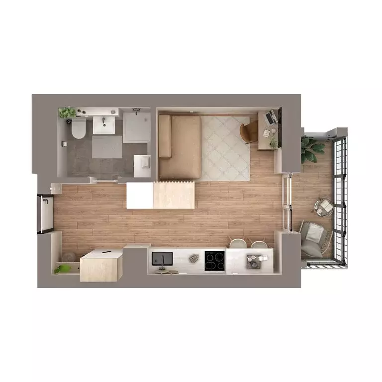 Квартира-студия: Пермь, Парковый проспект, 36В (23.5 м) - Фото 2