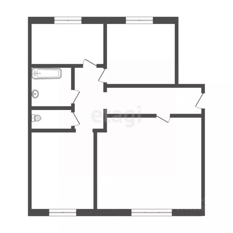3-к кв. Кемеровская область, Прокопьевск просп. Строителей, 47 (64.0 ... - Фото 2