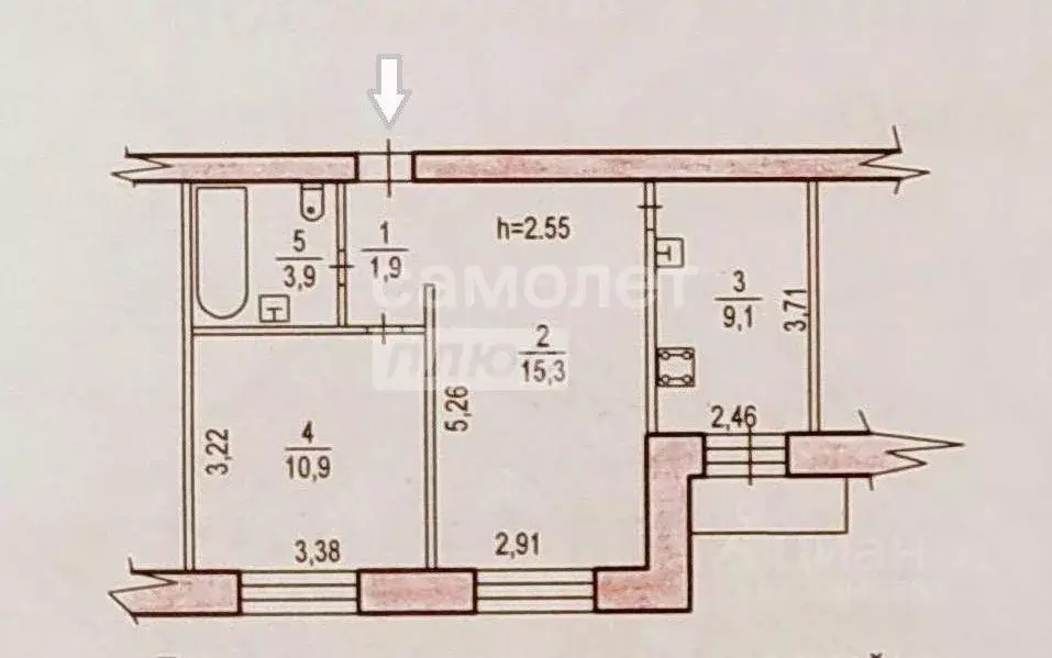 2-к кв. Хабаровский край, Хабаровск Саратовская ул., 16 (41.1 м) - Фото 1