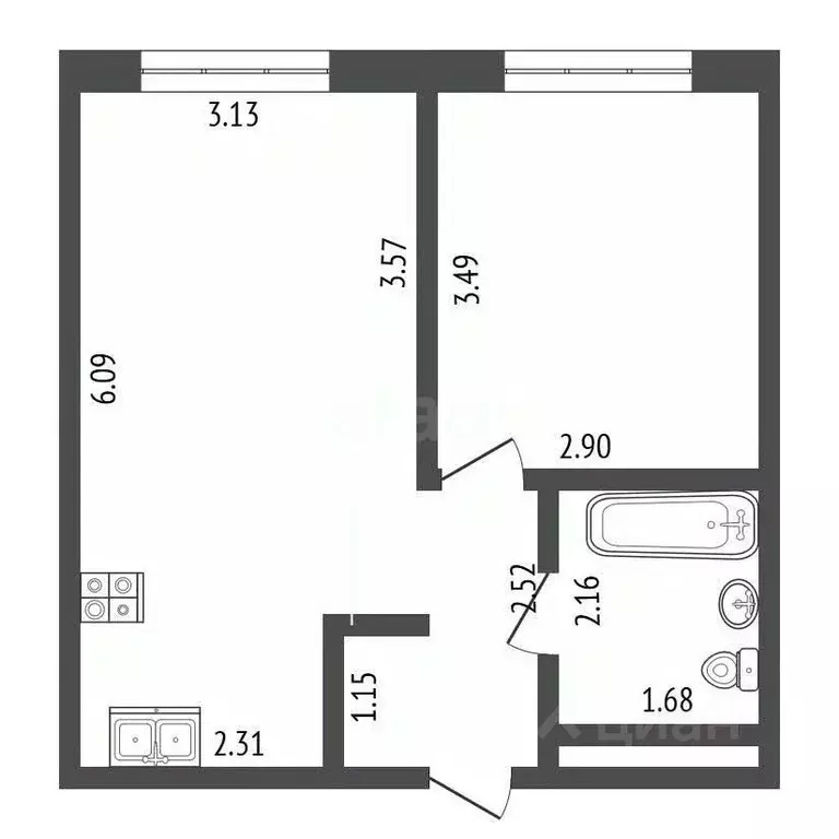 1-к кв. Московская область, Котельники Парковый мкр, 1к21 (35.5 м) - Фото 2